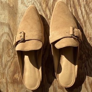 Slide on shoes - low heel - Tan color size 7.5